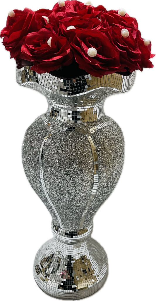 60cm Sparkle Mirrored Flower Vase (Silver)#2