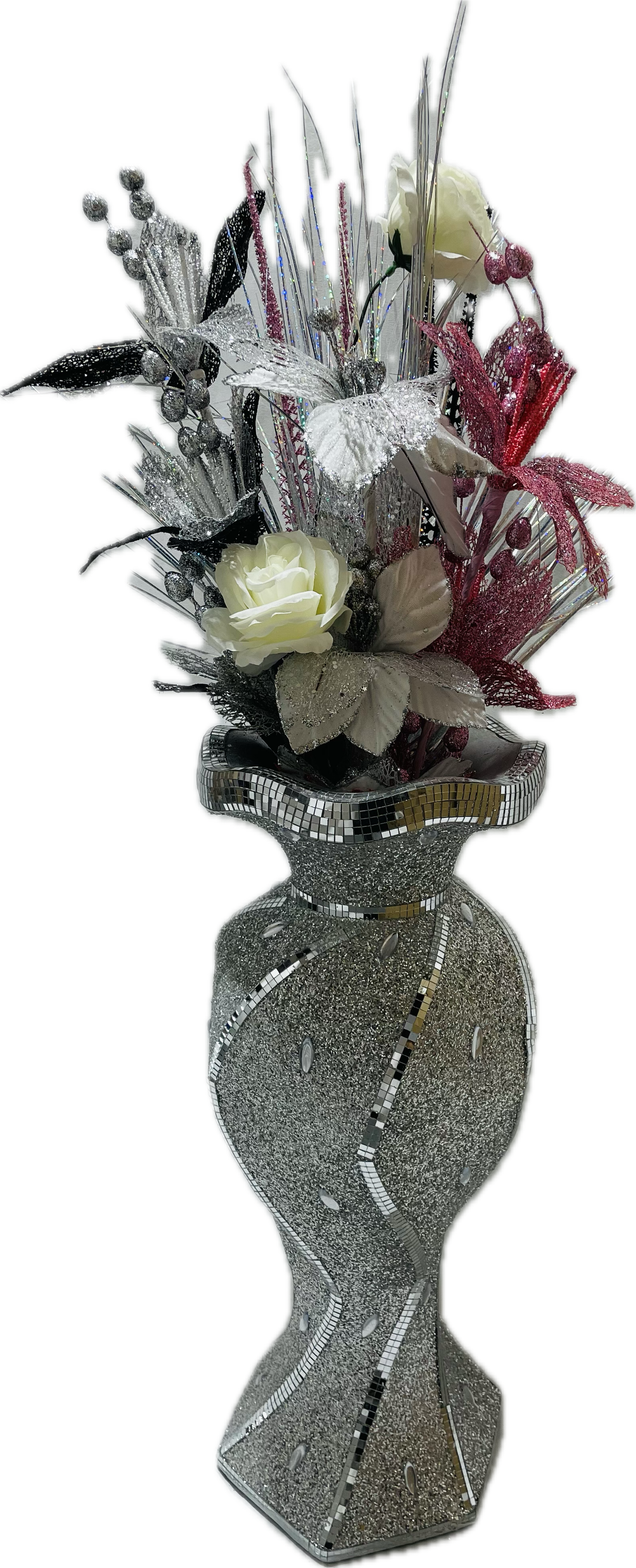 60cm Sparkle Flower Vase (Silver)#6