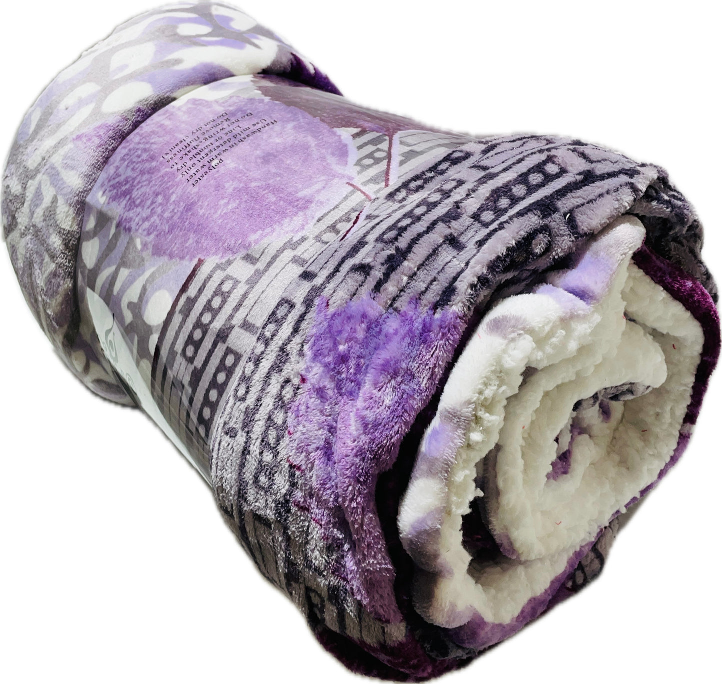 Dreamers Mink Throw Purple & White