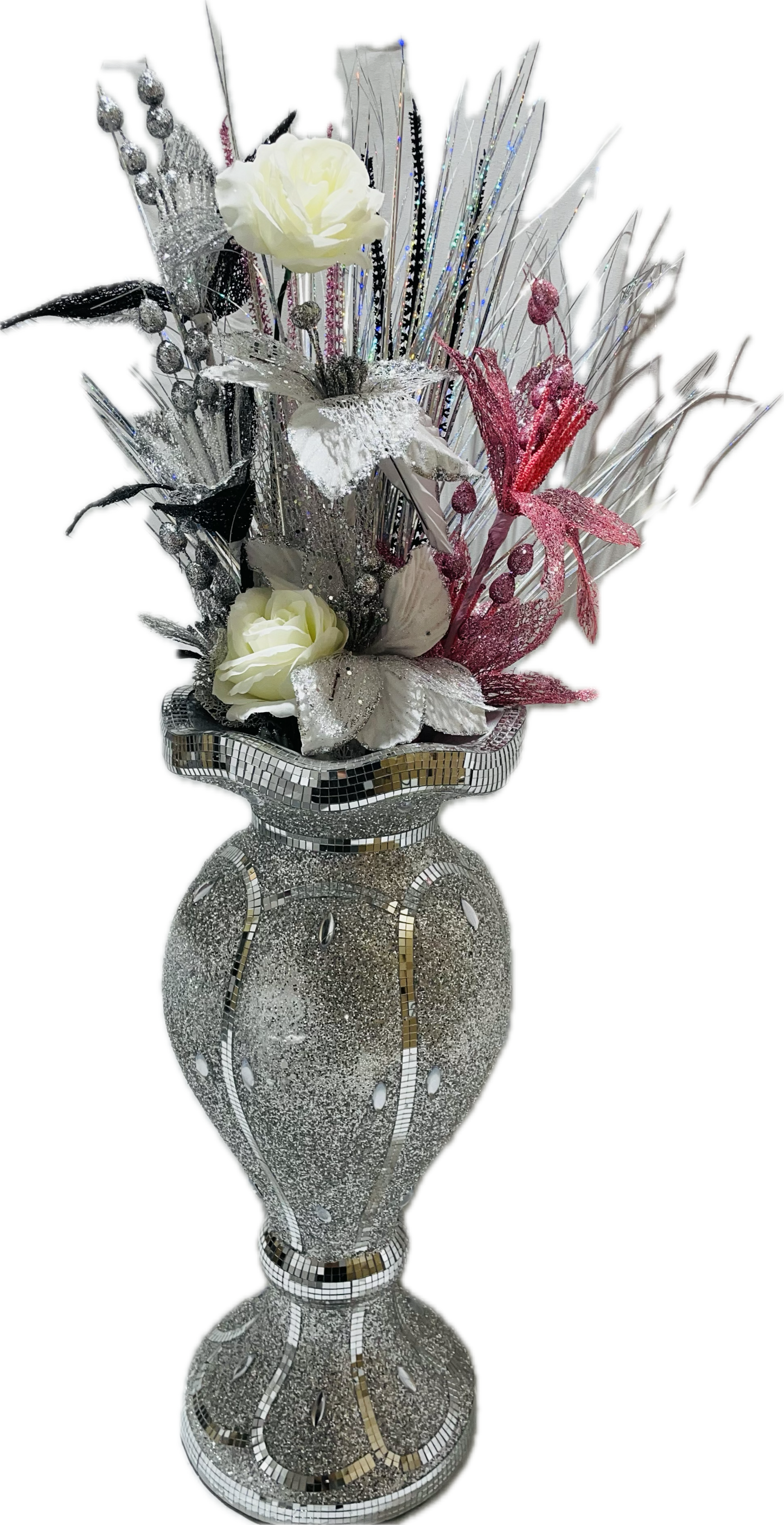 60cm Sparkle Flower Vase (Silver)#5