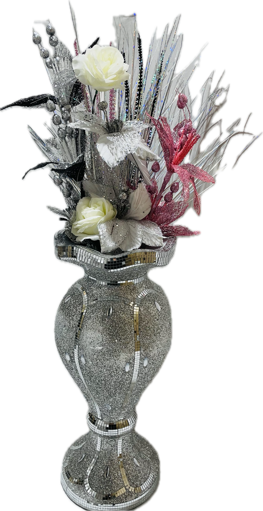 60cm Sparkle Flower Vase (Silver)#5