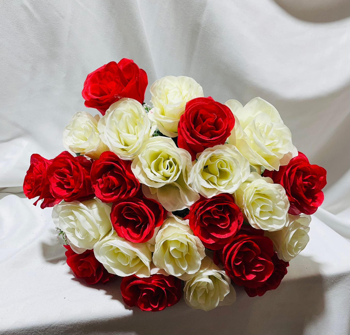 White & Red Roses