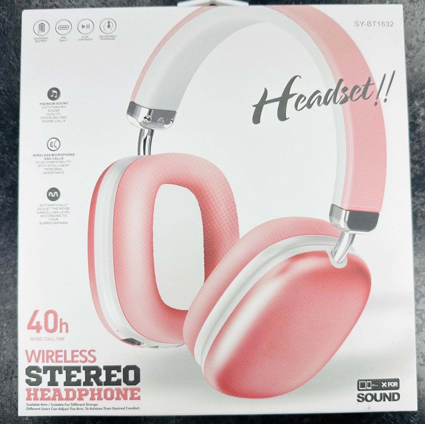 Wireless Stereo Headphone (Pink)