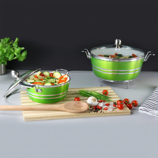 5pc Metallic Die-Cast Stockpot Set (Emarald)