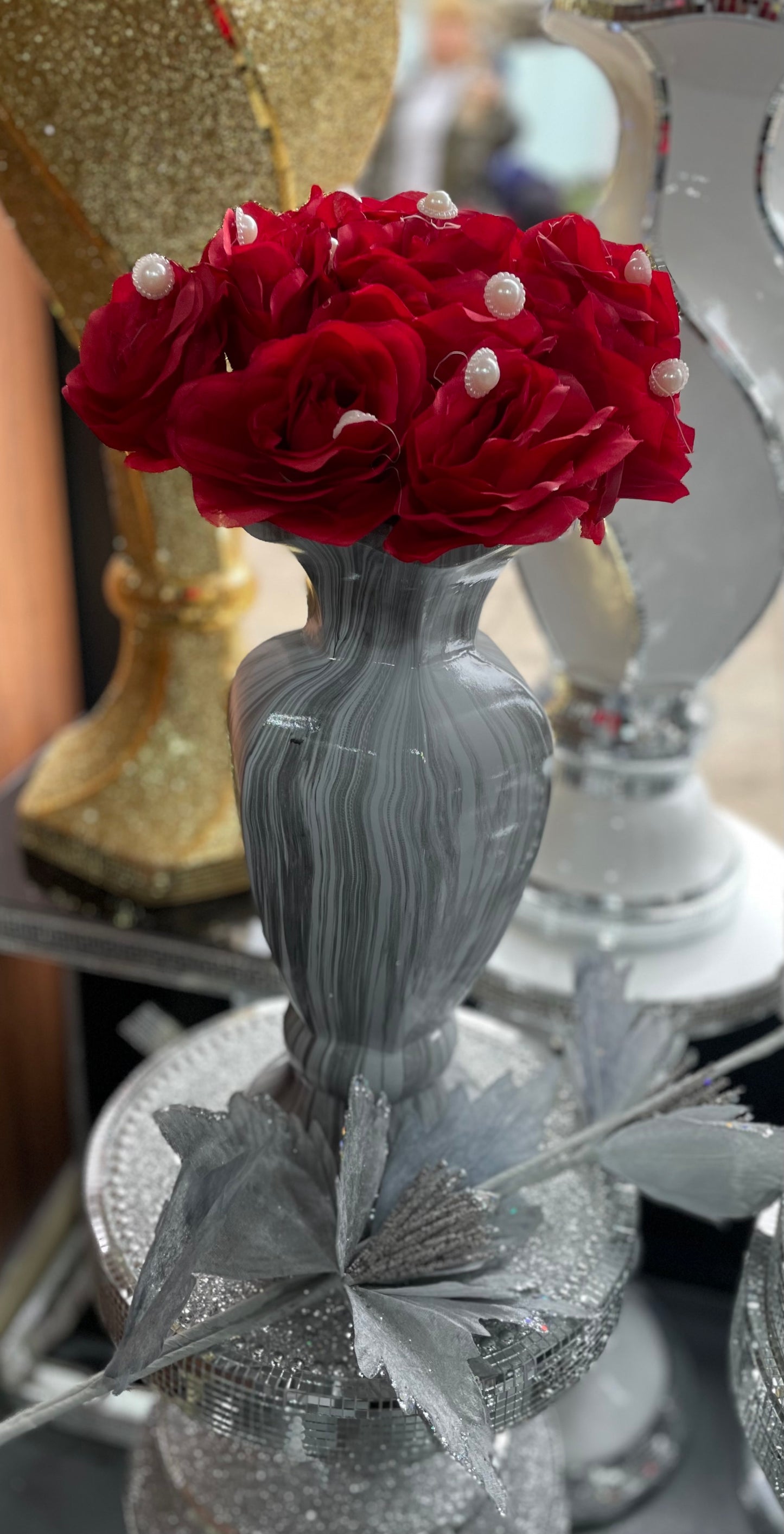 Beautiful Marble Effect Vase 40cm