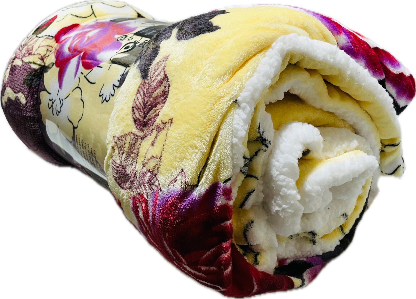 Dreamers Mink Throw Yellow Floral Design