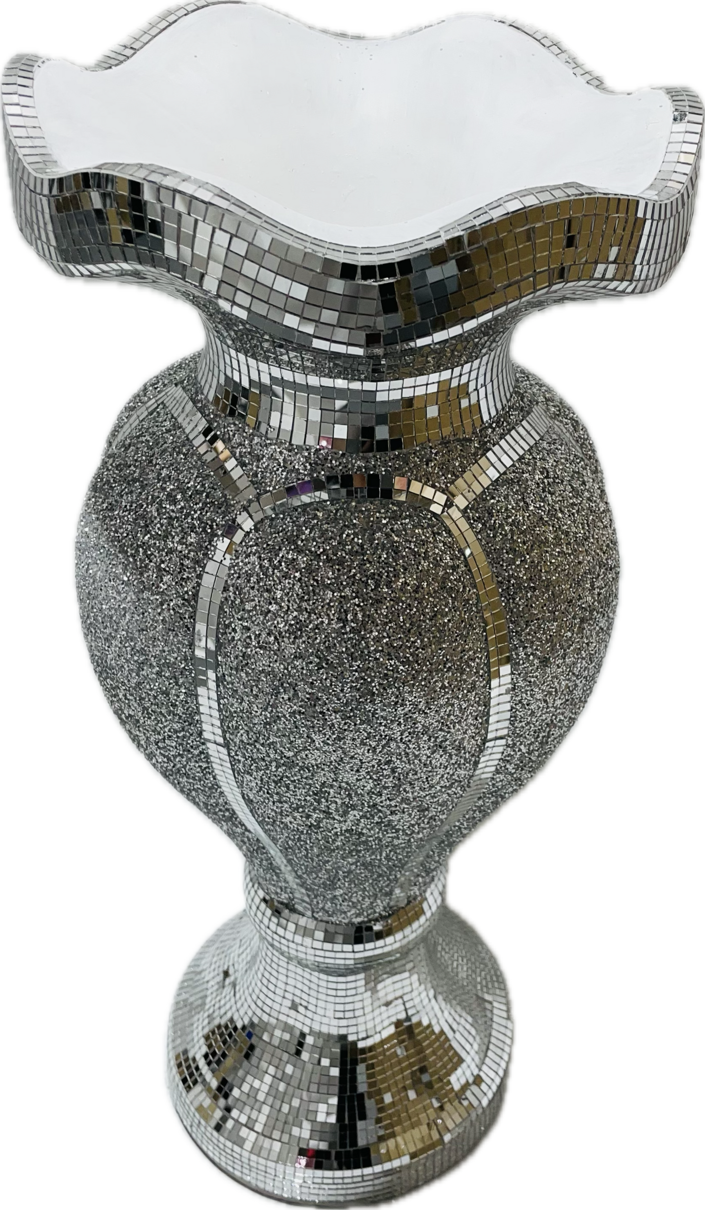 60cm Sparkle Mirrored Flower Vase (Silver)#2