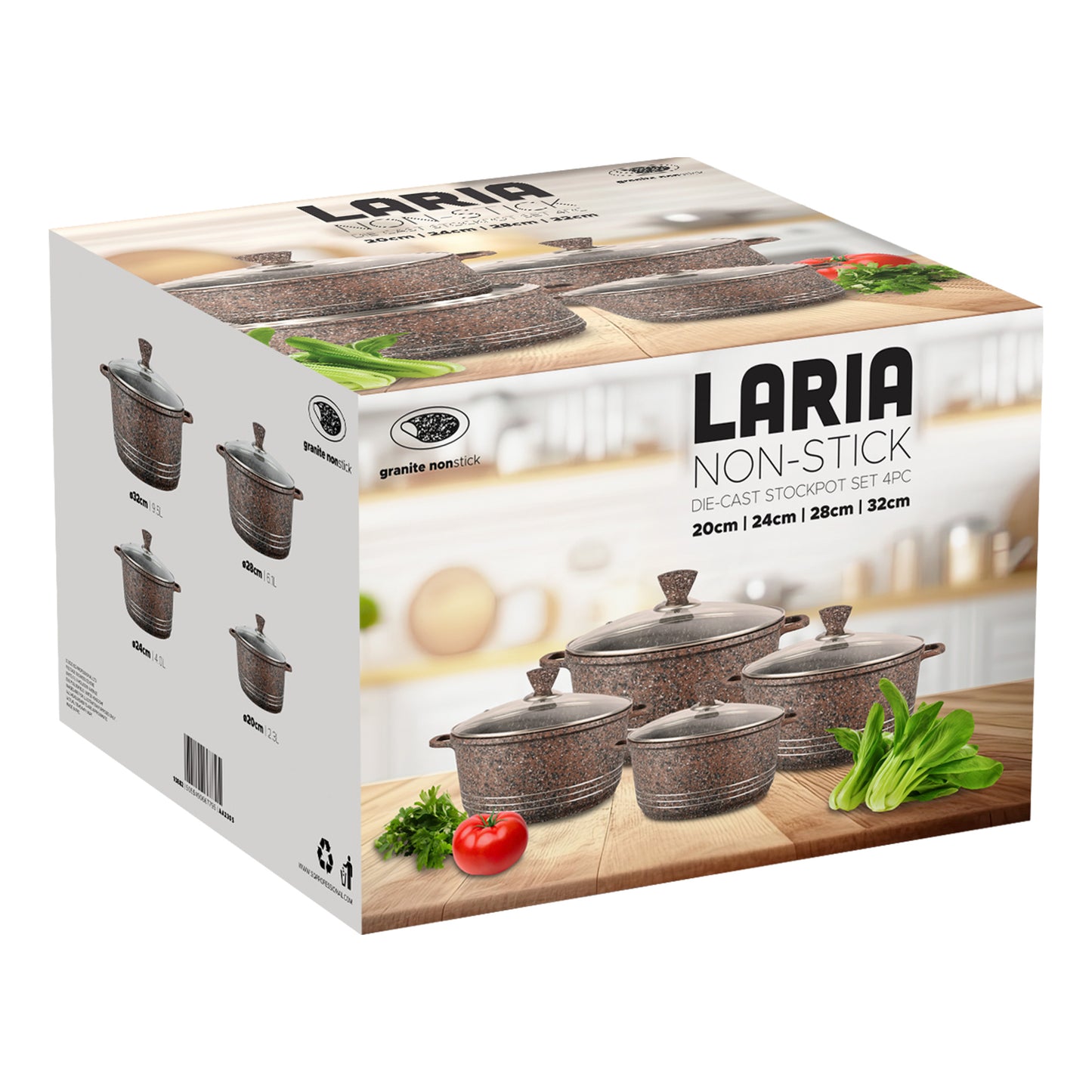 Laria Granite Die-Cast Stockpot Set 4pc