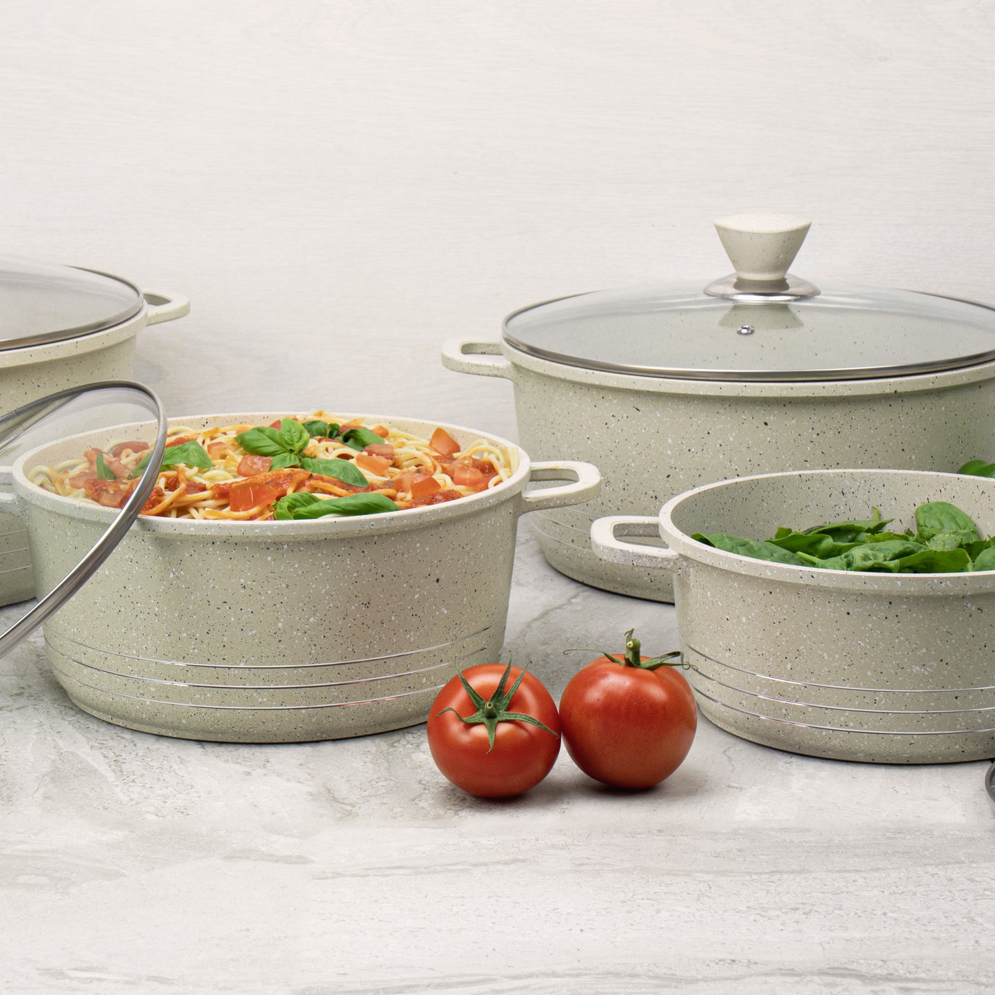 Laria Marbell Die-Cast Stockpot Set 4pc