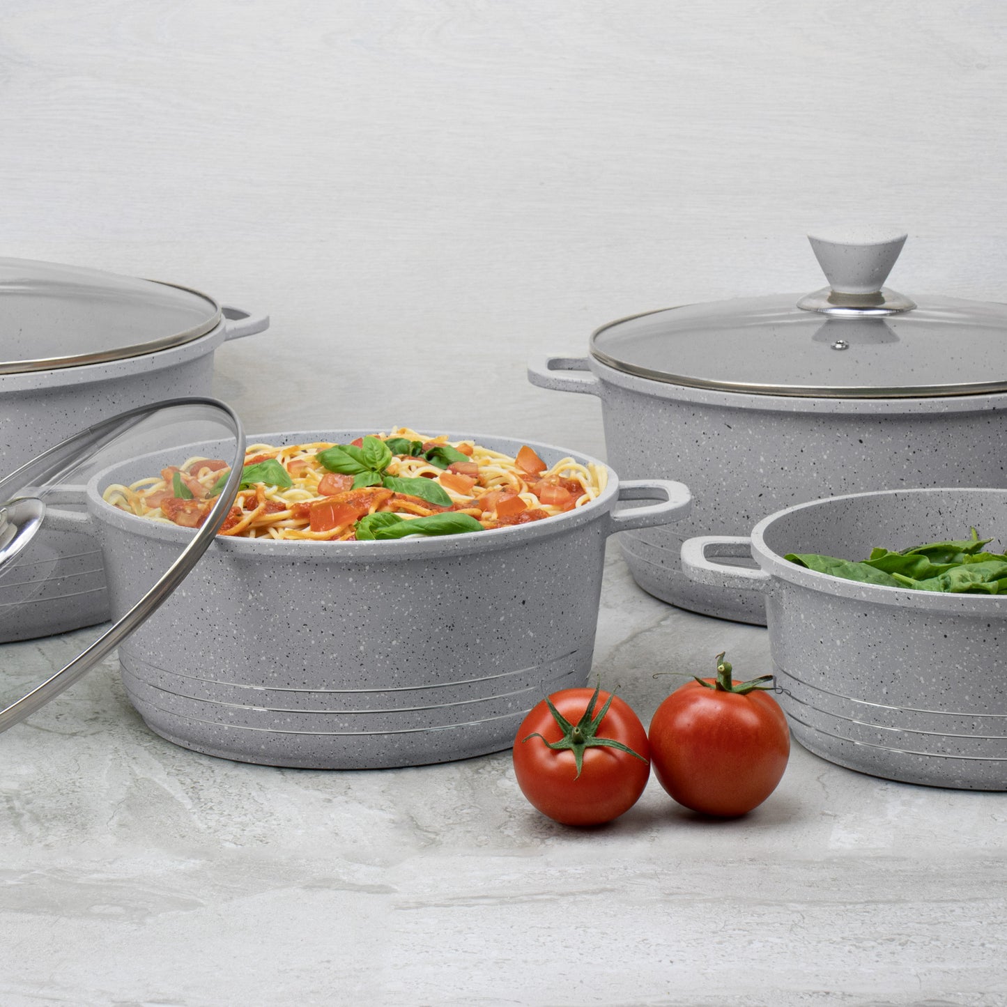 Laria Marbell Die-Cast Stockpot Set 4pc