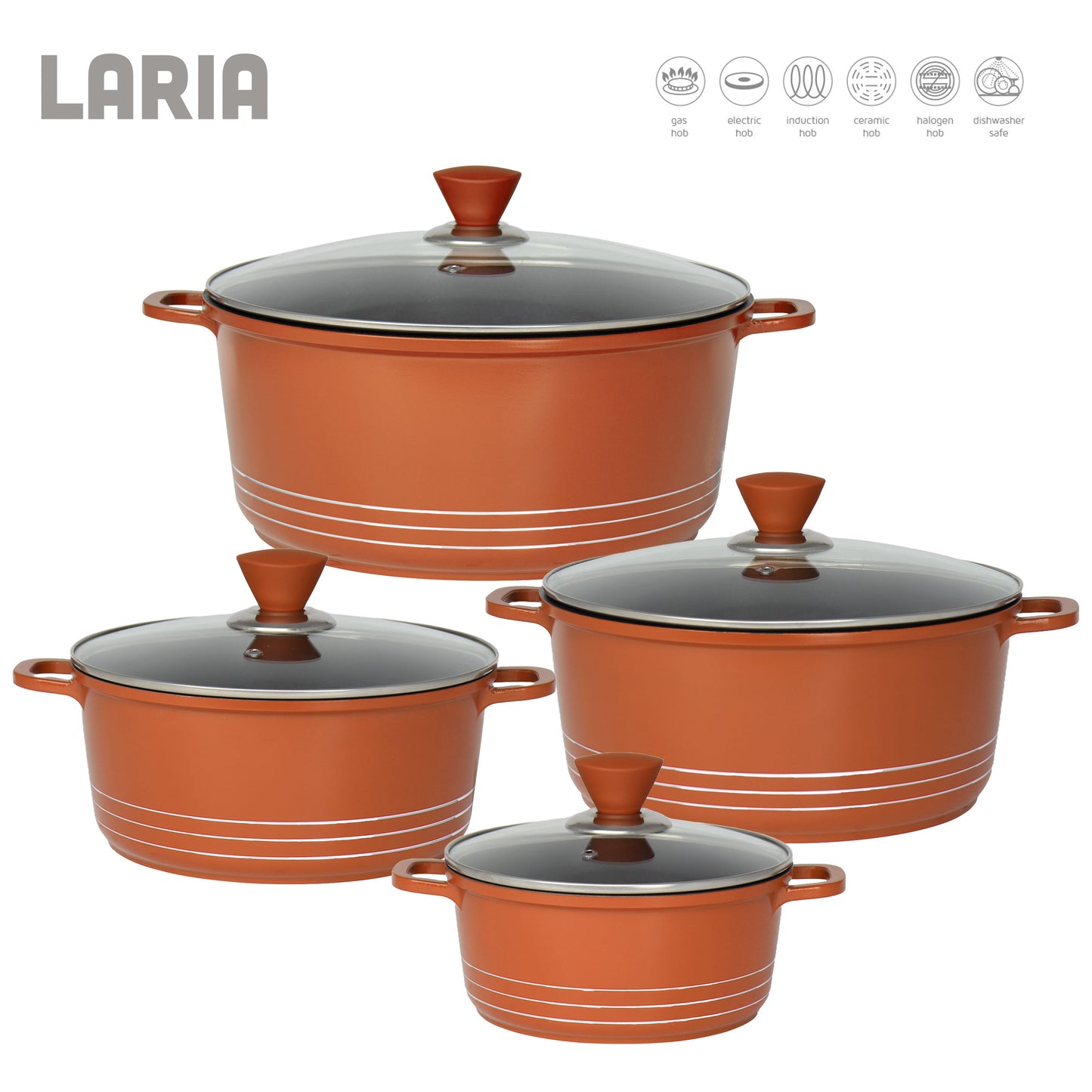 Laria Die-Cast Stockpot Set 4pc