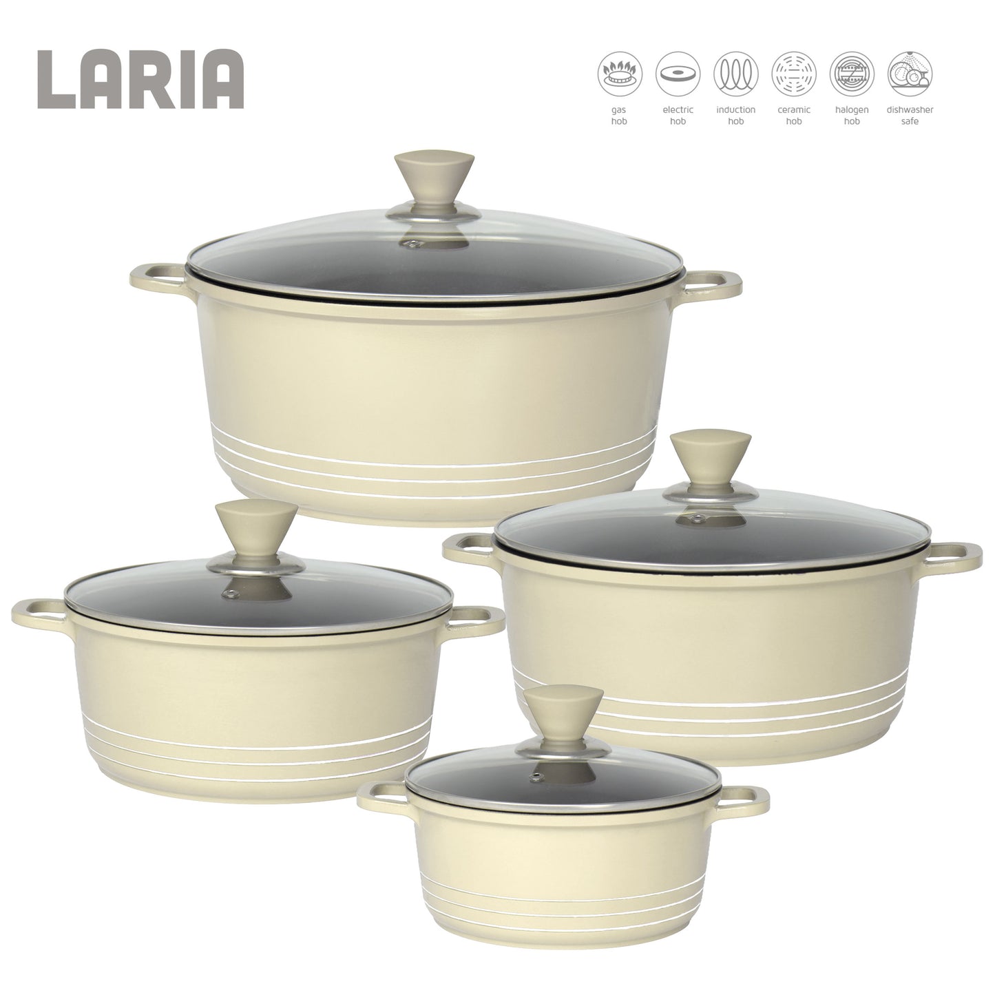 Laria Die-Cast Stockpot Set 4pc