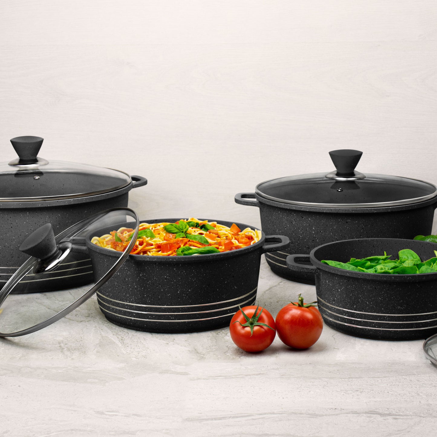 Laria Marbell Die-Cast Stockpot Set 4pc