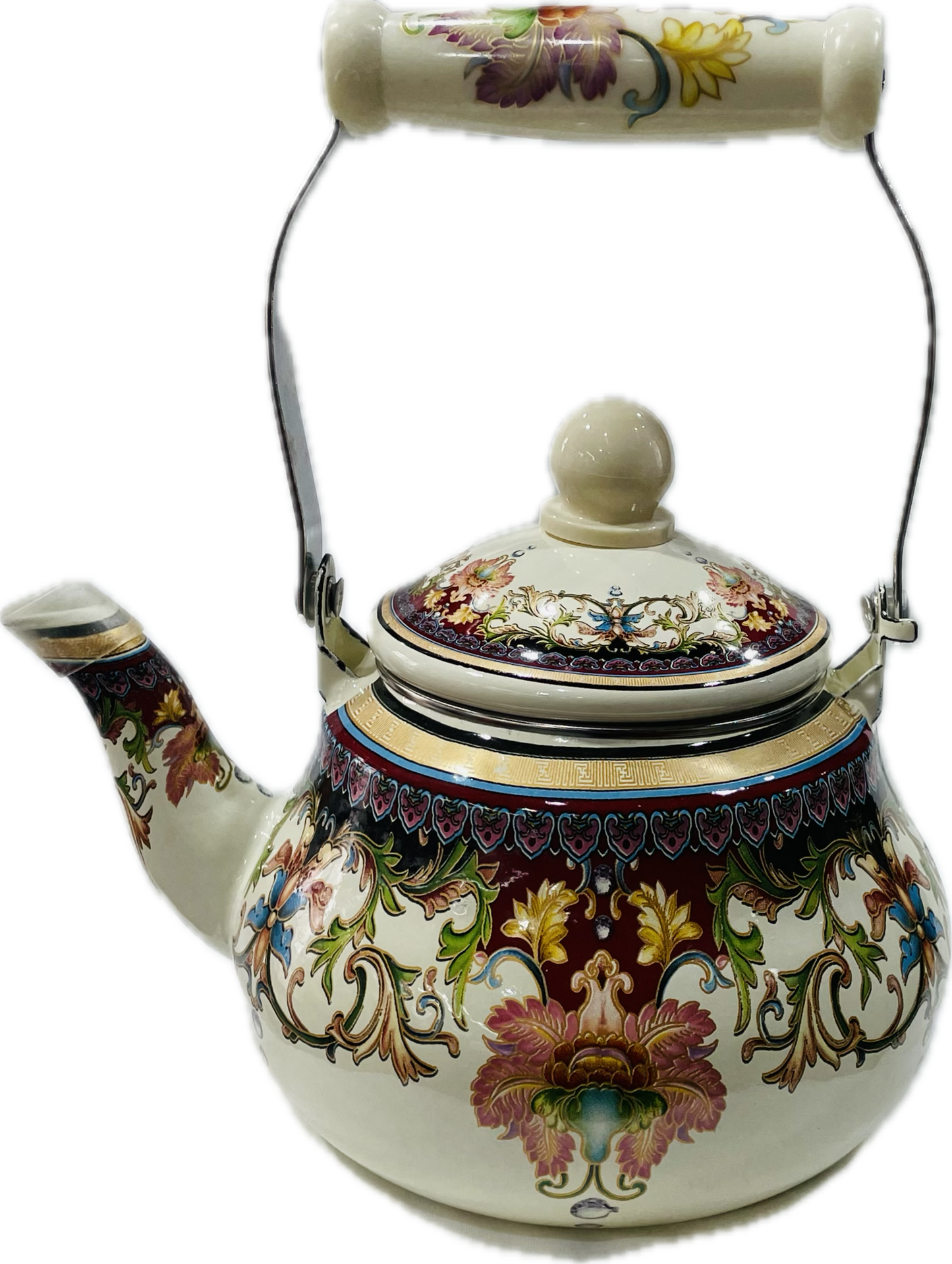 Enamel Floral Teapot  #1