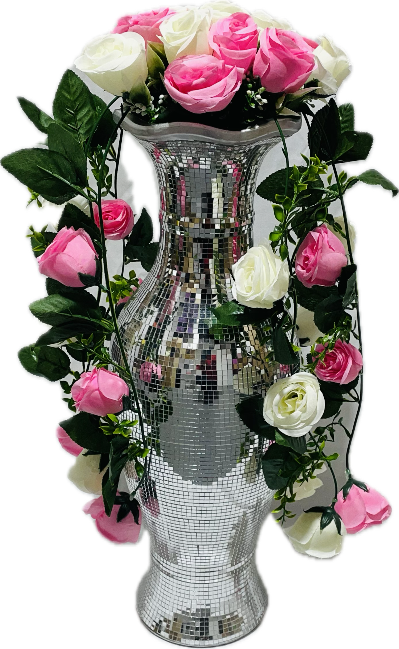 60cm Mirrored Flower Vase